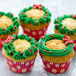 Cupcakes with Wreaths