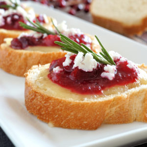 Crostini with Brie and Cranberry Jam